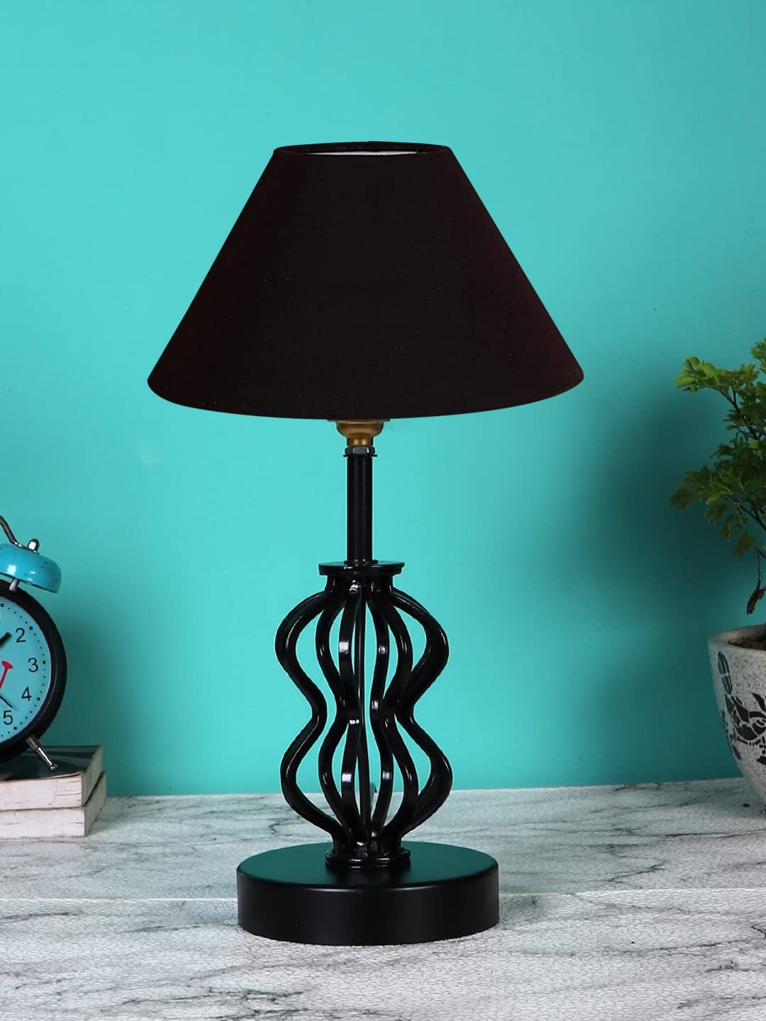 Black Cotton Table lamp with Iron Base(87)
