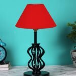 Red Cotton Table lamp with Iron Base(88)