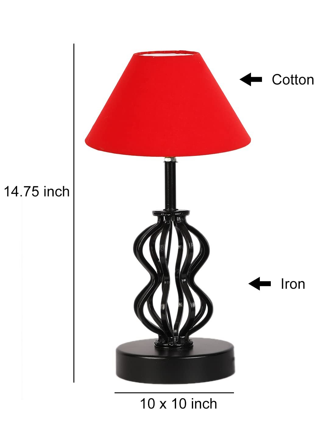 Red Cotton Table lamp with Iron Base(88)