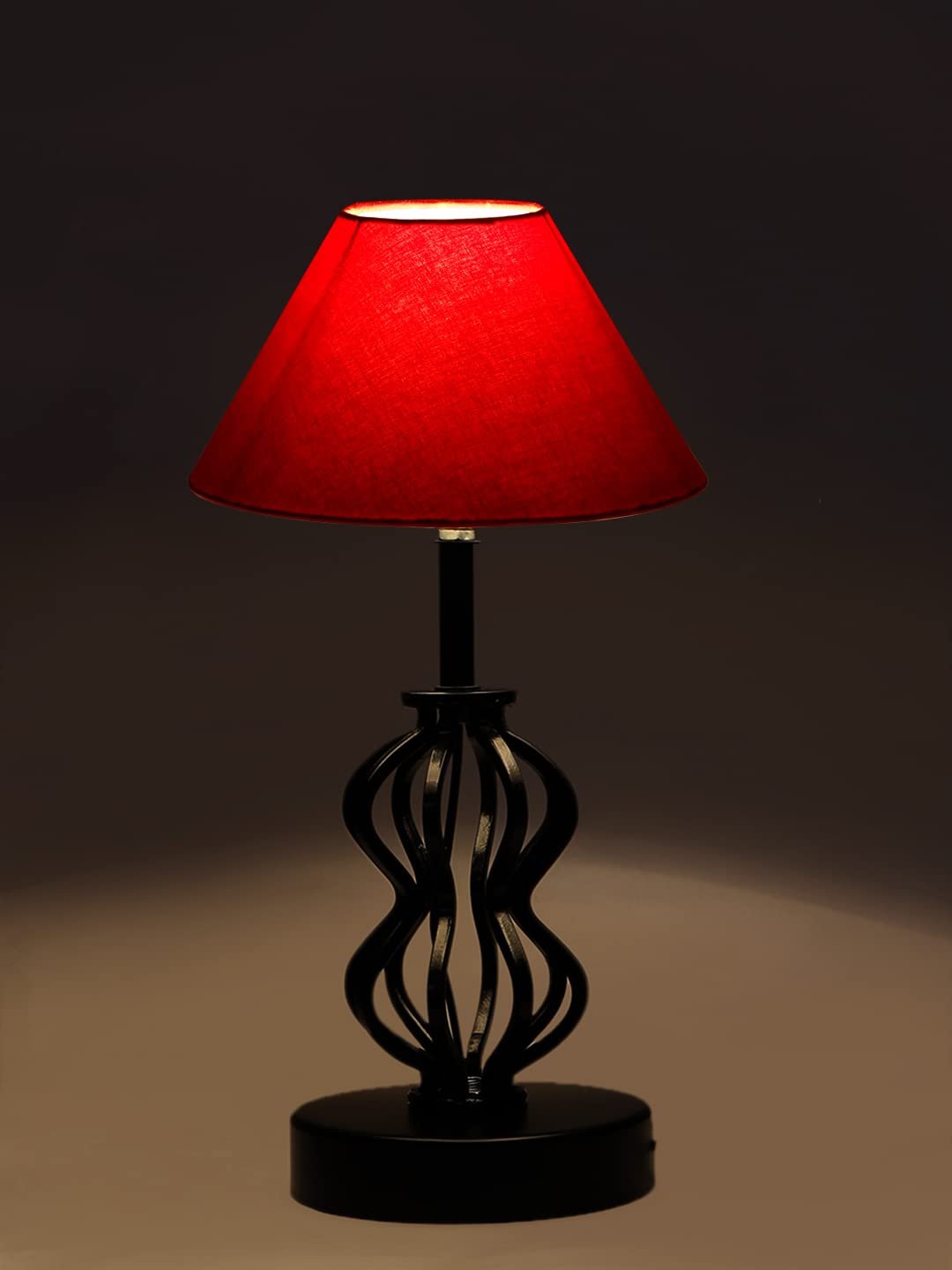 Red Cotton Table lamp with Iron Base(88)