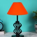 Orange Cotton Table lamp with Iron Base(89)