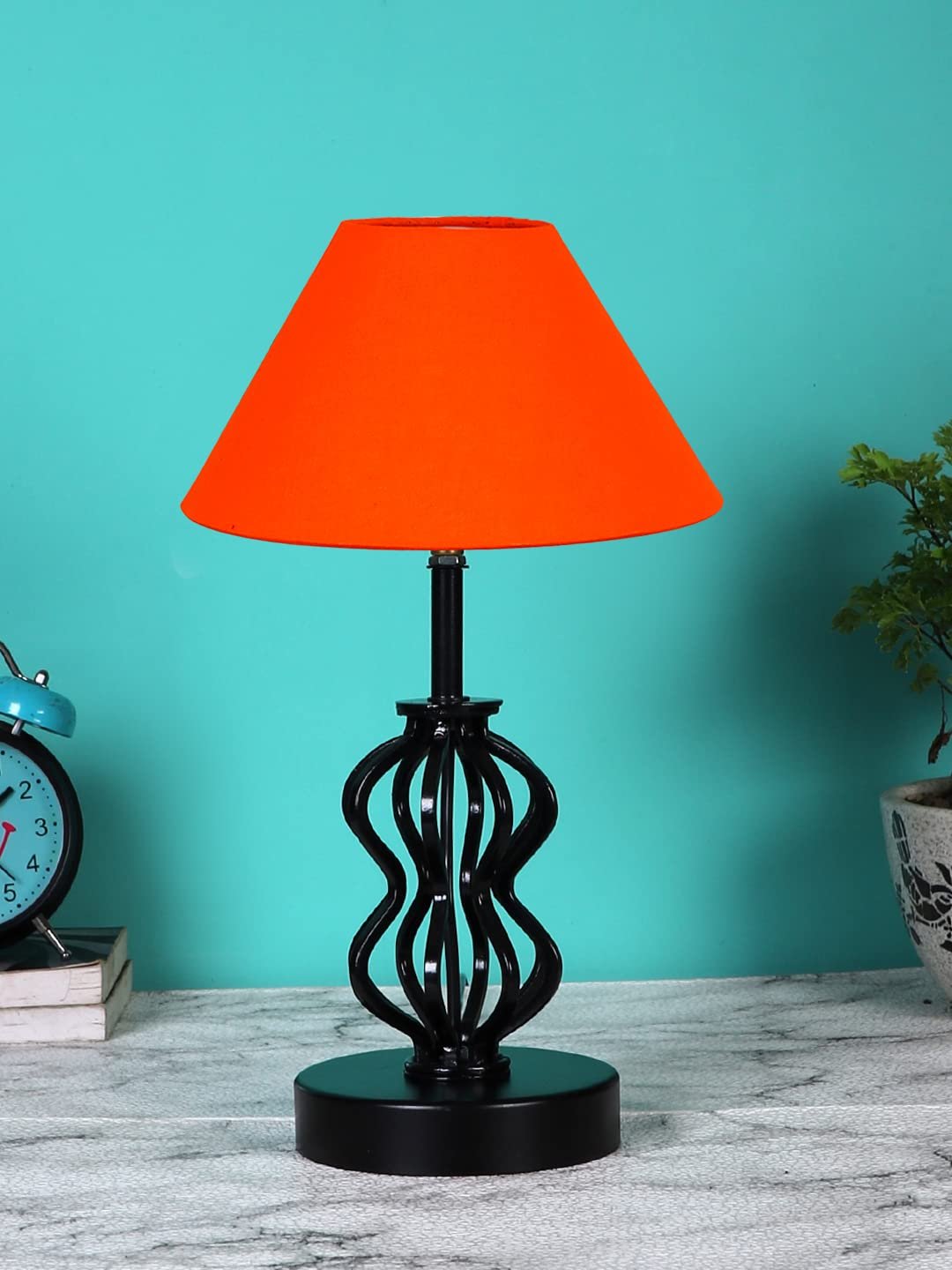 Orange Cotton Table lamp with Iron Base(89)