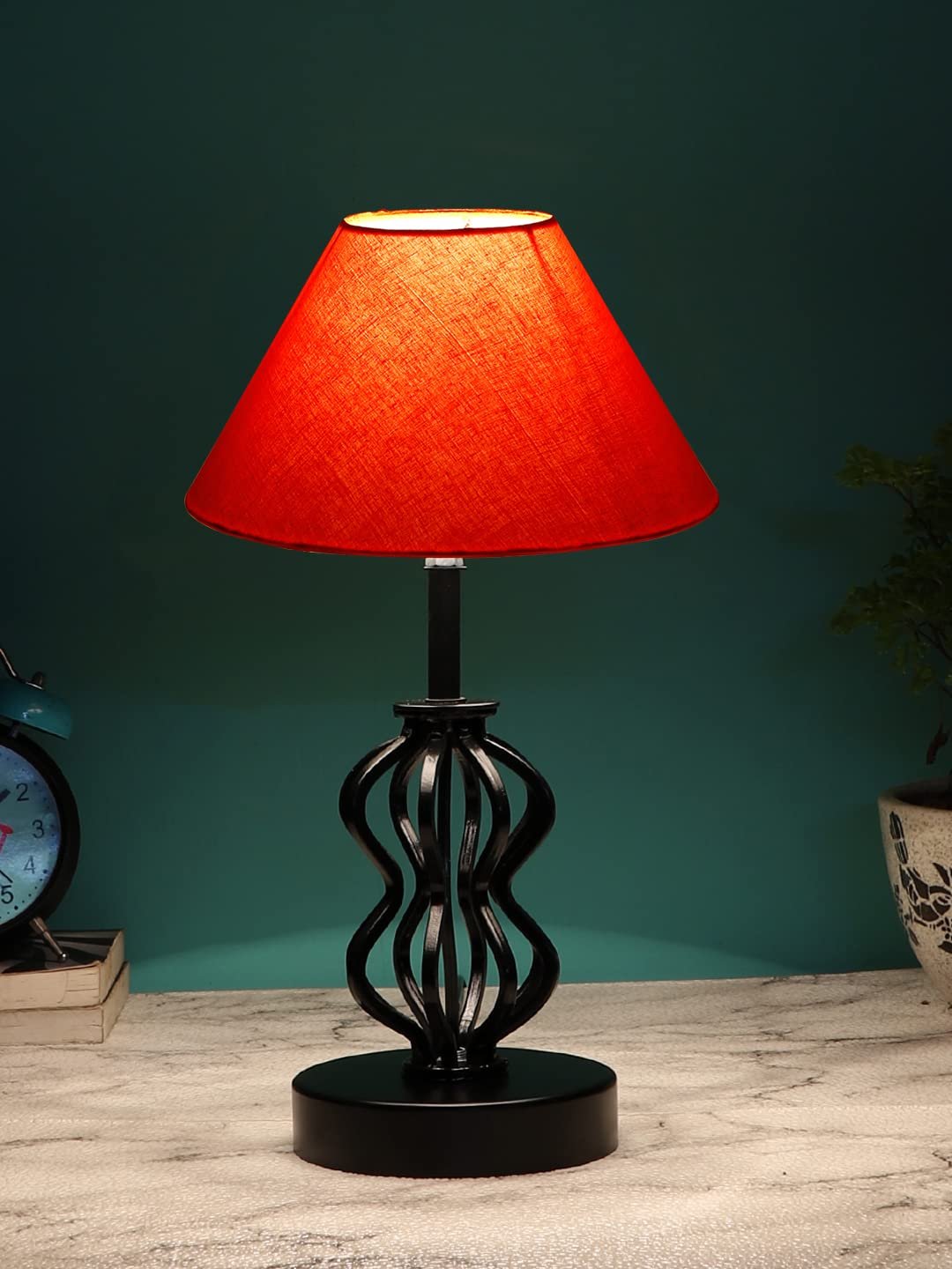 Orange Cotton Table lamp with Iron Base(89)