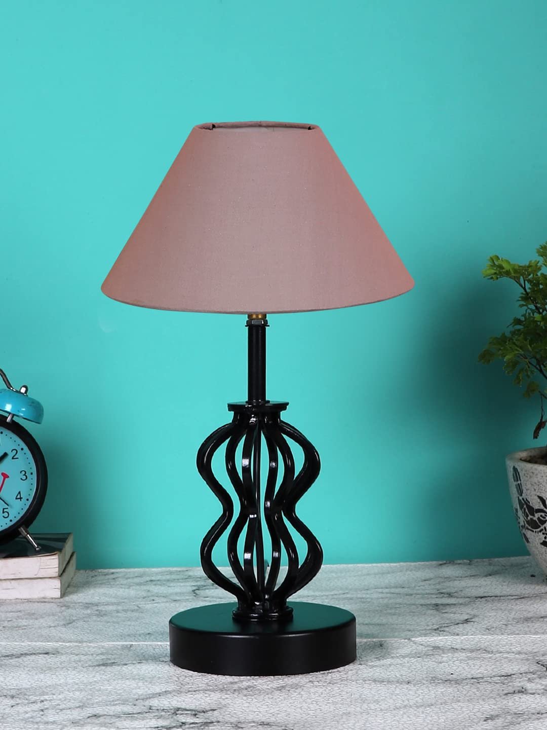 Grey Cotton Table lamp with Iron Base(91)