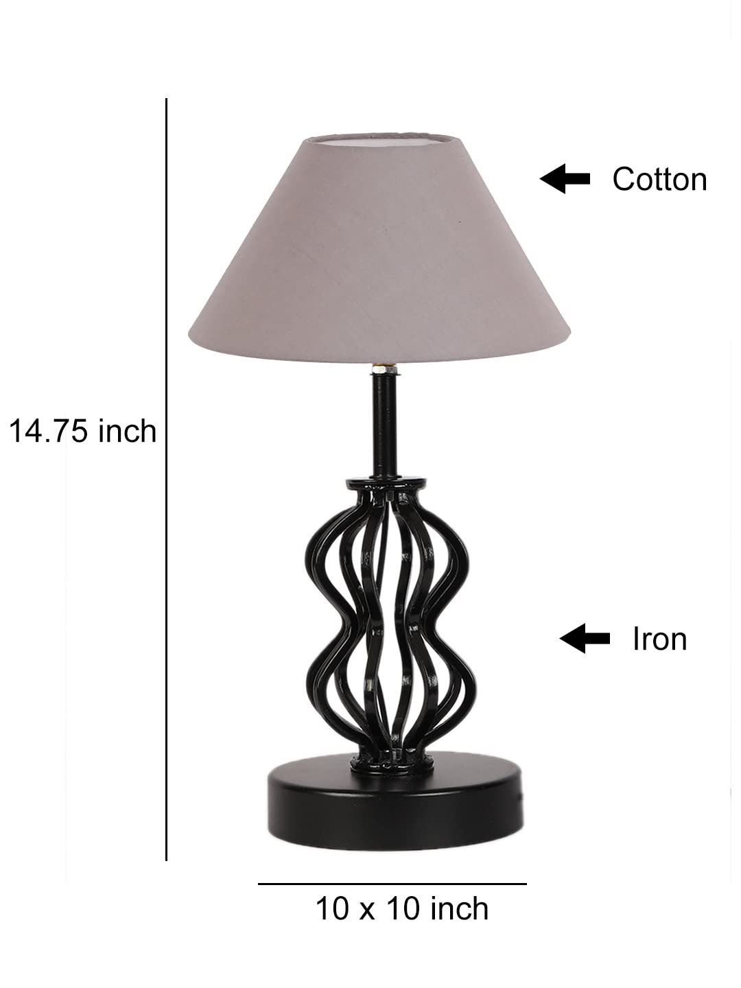 Grey Cotton Table lamp with Iron Base(91)