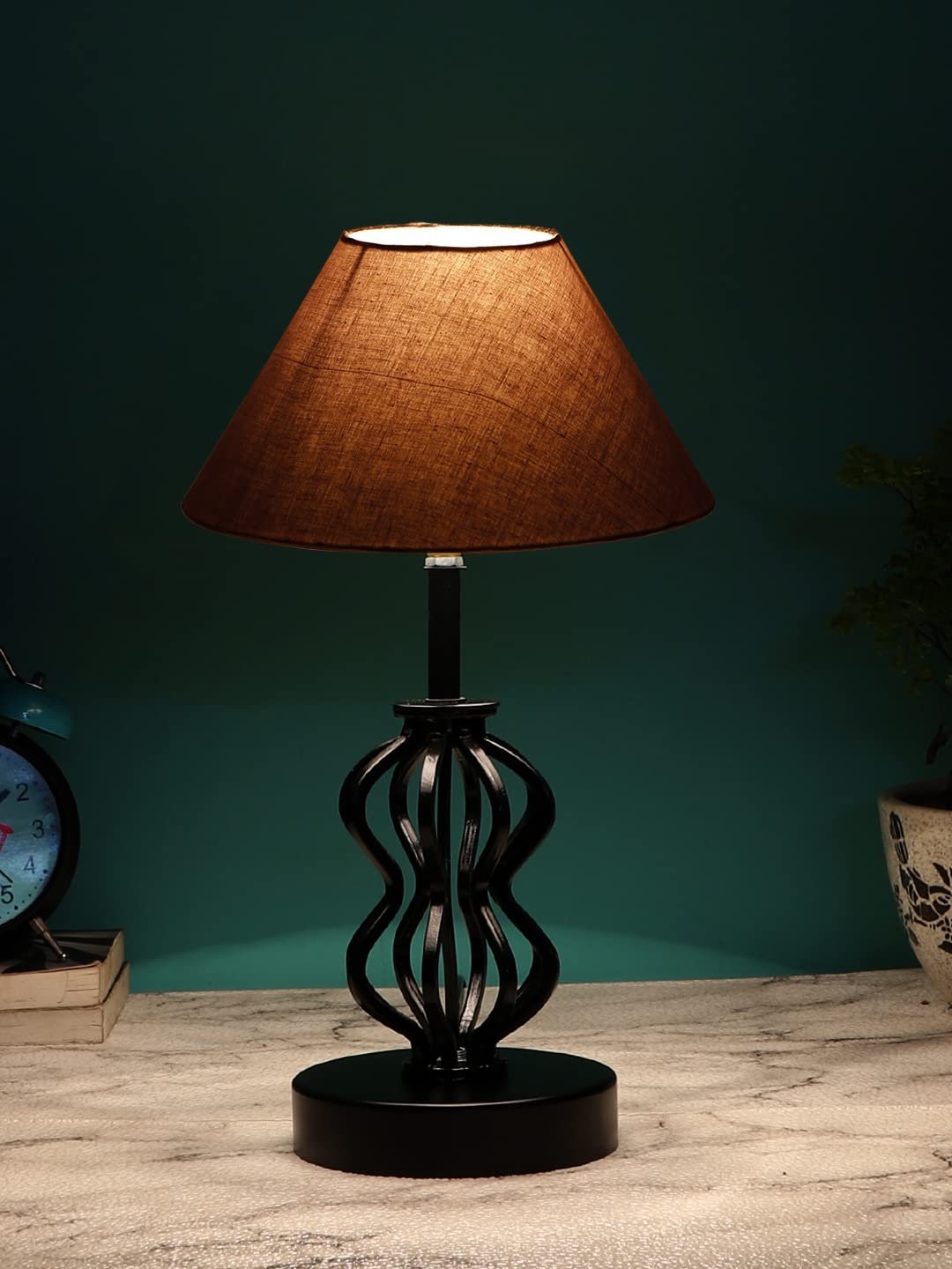 Grey Cotton Table lamp with Iron Base(91)