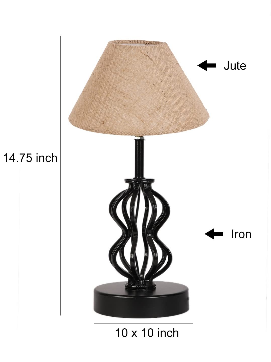 Beige Jute Table lamp with Iron Base(93)