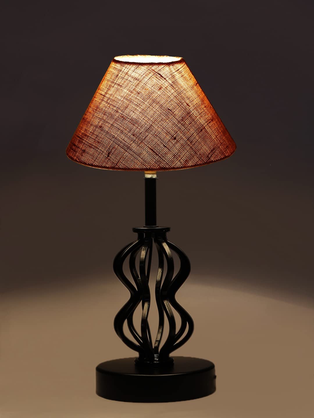 Beige Jute Table lamp with Iron Base(93)