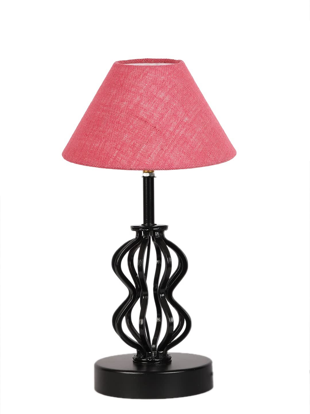 Pink Jute Table lamp with Iron Base(94)