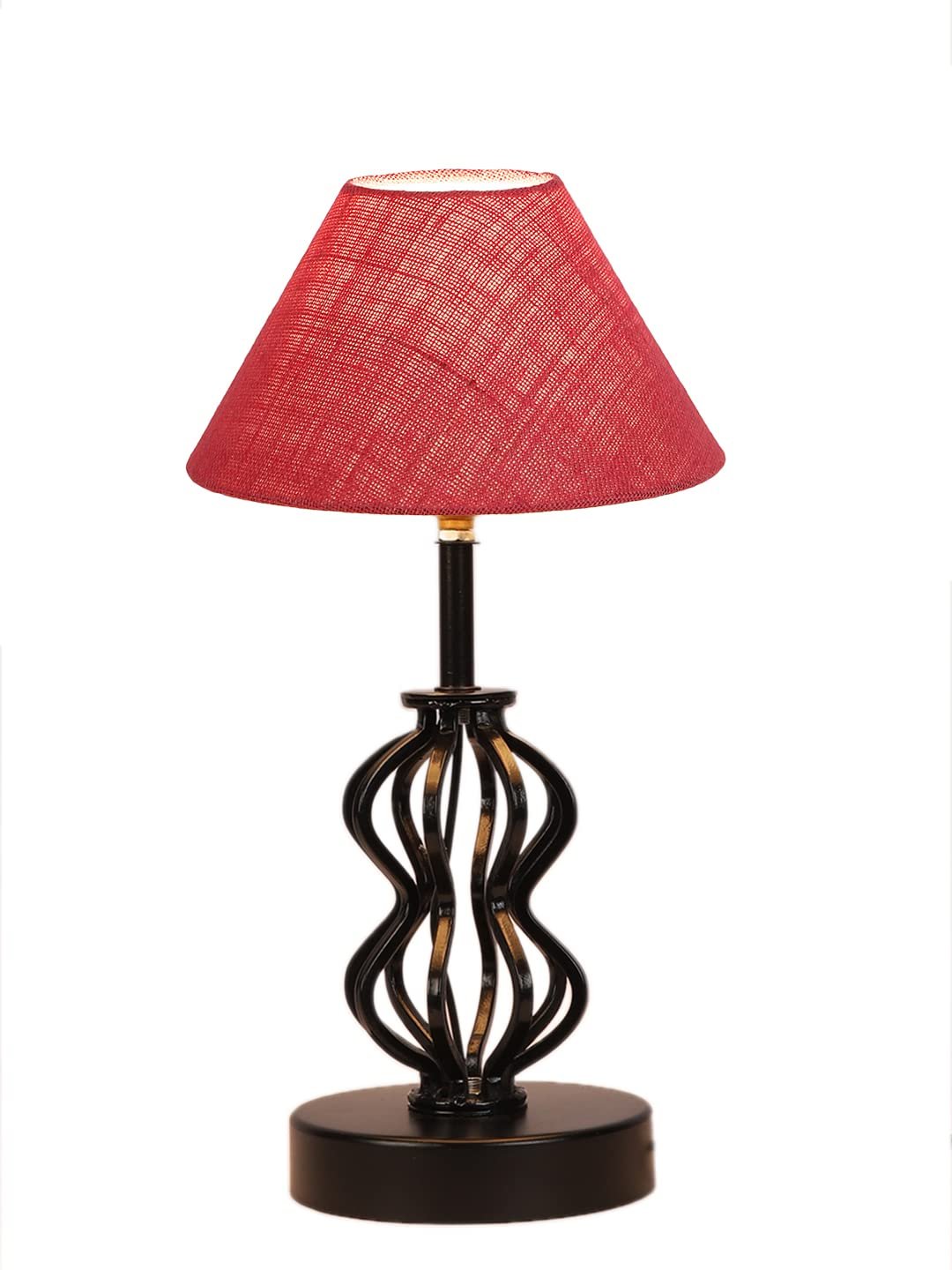 Pink Jute Table lamp with Iron Base(94)