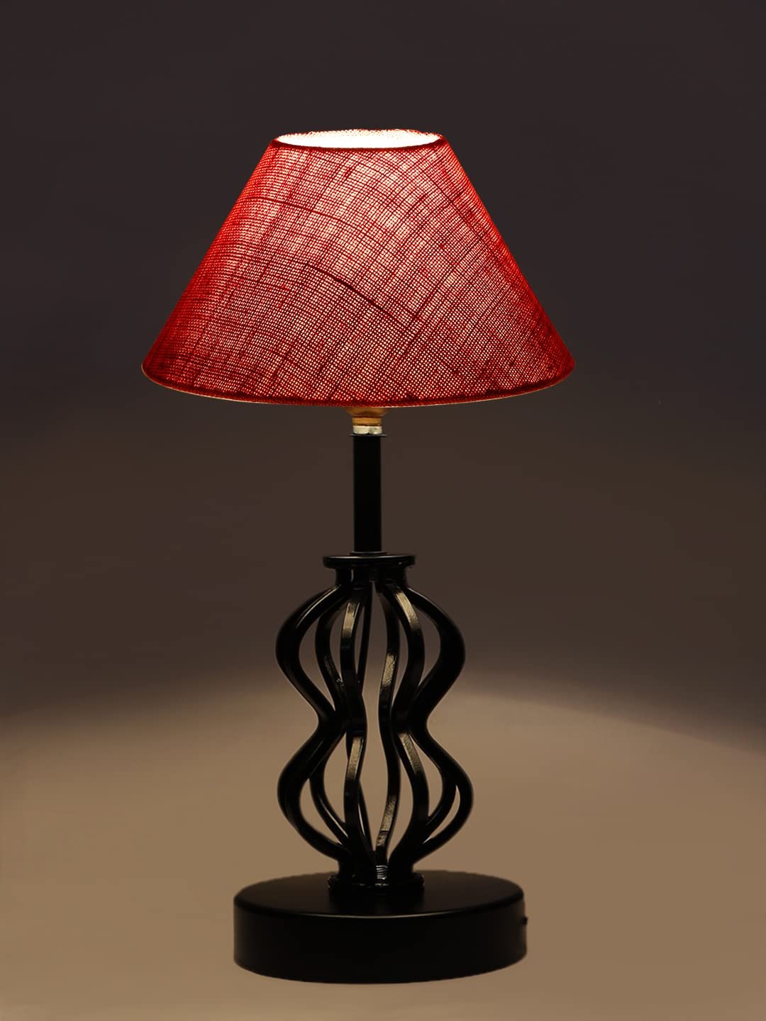 Pink Jute Table lamp with Iron Base(94)