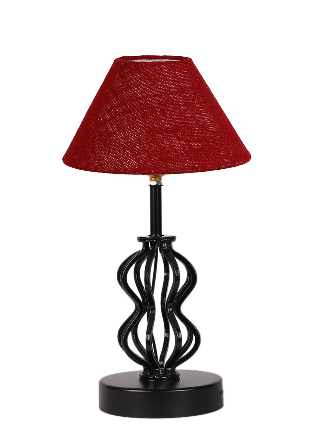 Maroon Jute Table lamp with Iron Base(95)