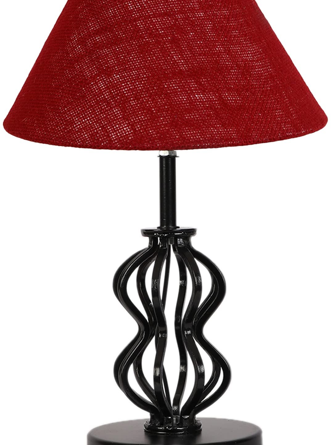 Maroon Jute Table lamp with Iron Base(95)