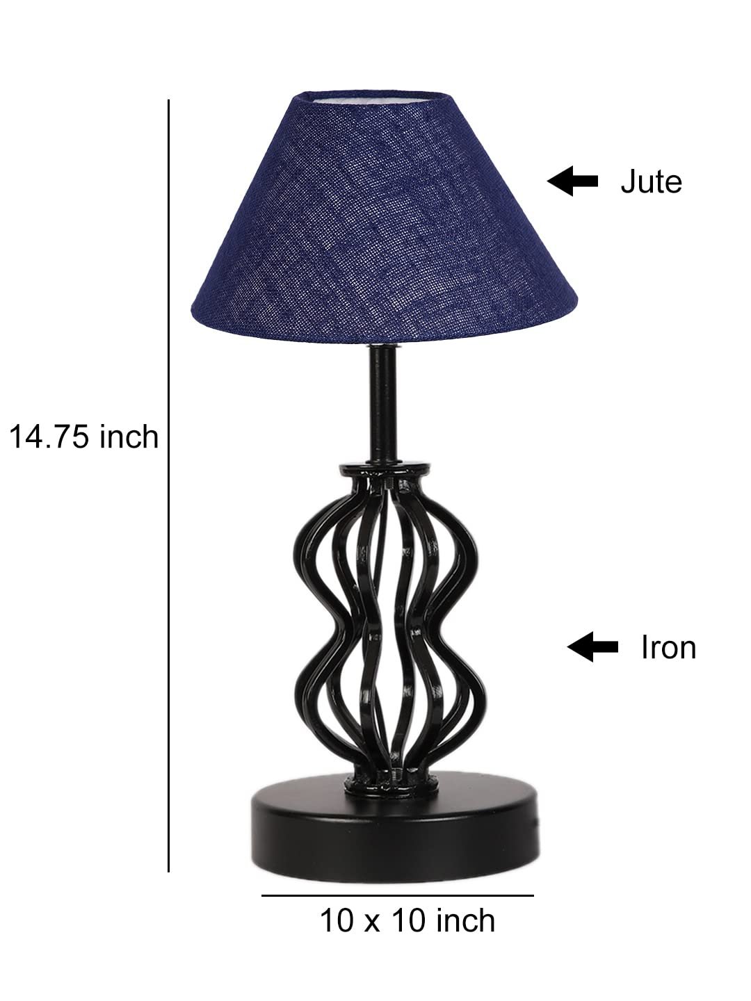 Blue Jute Table lamp with Iron Base(96)