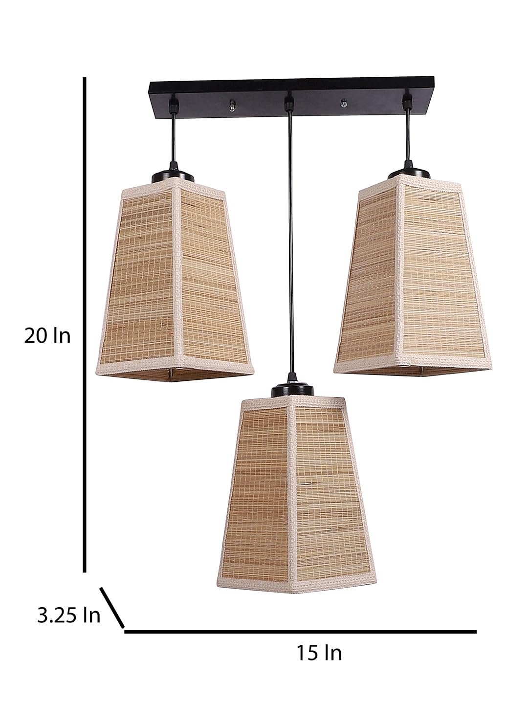 Pyramid Bamboo Pyramid Hanging lamp (15X3.5X20) Inches
