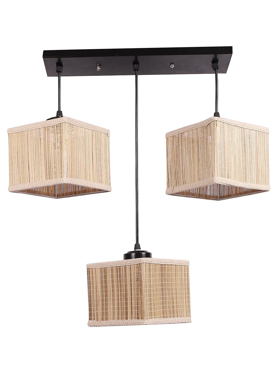 Small Bamboo Square Hanging lamp (15X3.5X20) Inches