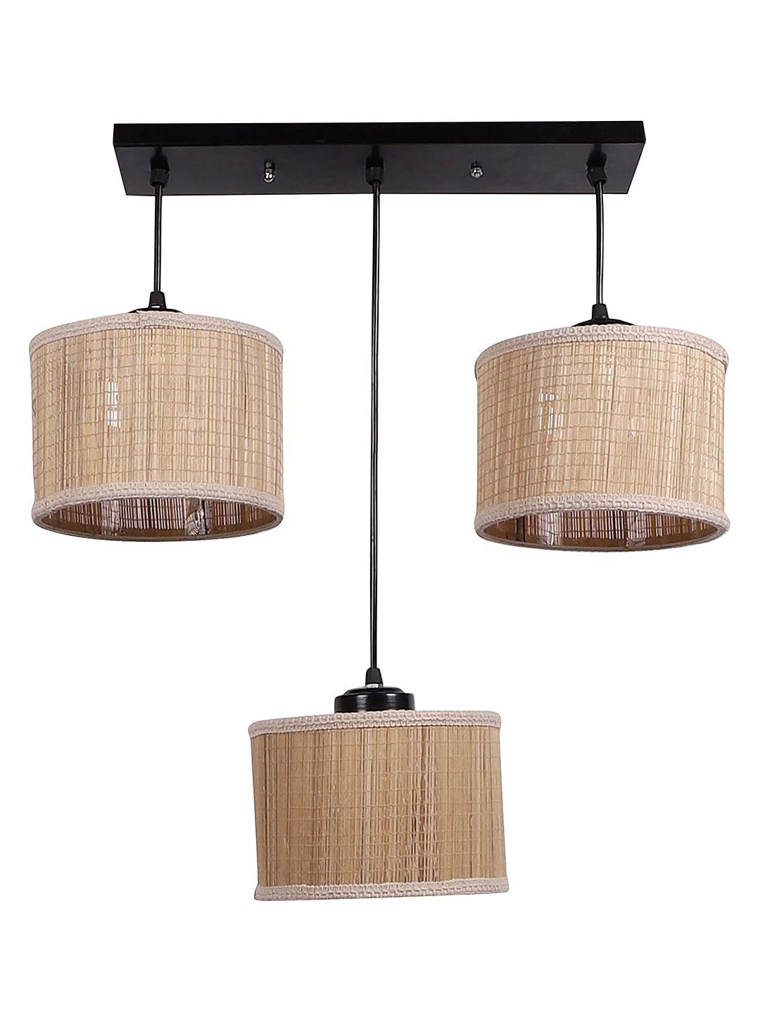 Round Bamboo Gola Hanging lamp (15X3.5X20) Inches