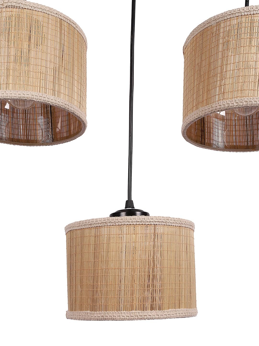 Round Bamboo Gola Hanging lamp (15X3.5X20) Inches