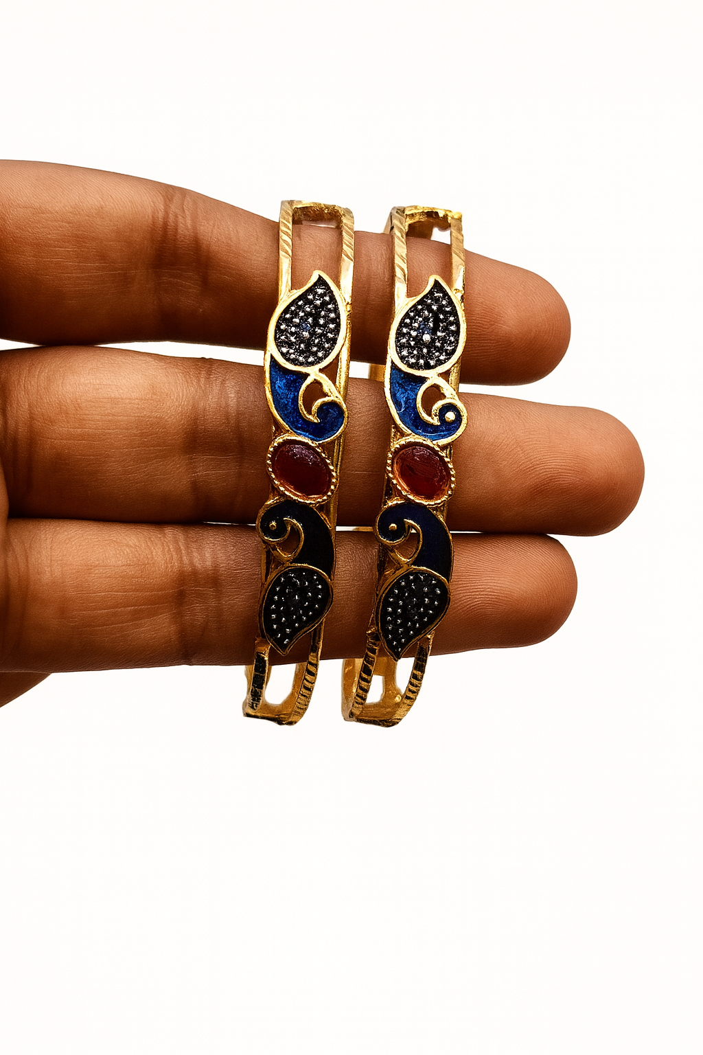 PEACOCK MEENAKARI BANGLES(SET OF 2 BANGLES)
