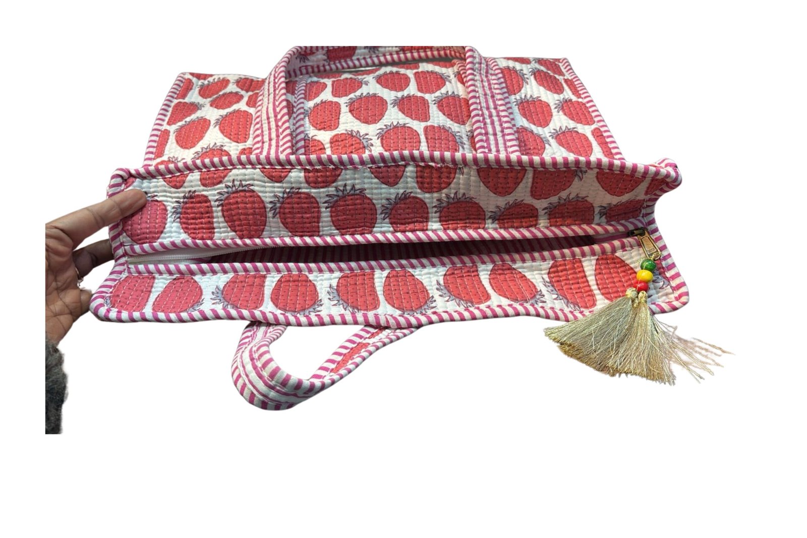 Hand Printed Quilted TOTE BAG