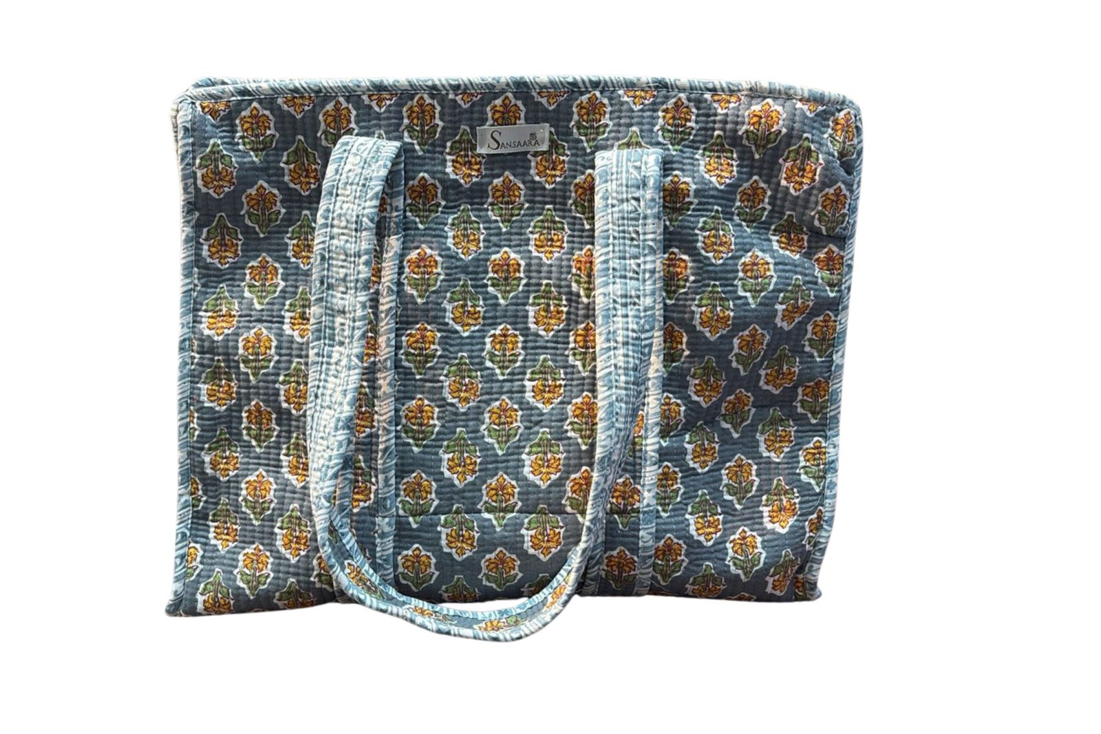 Hand Printed Quilted TOTE BAG