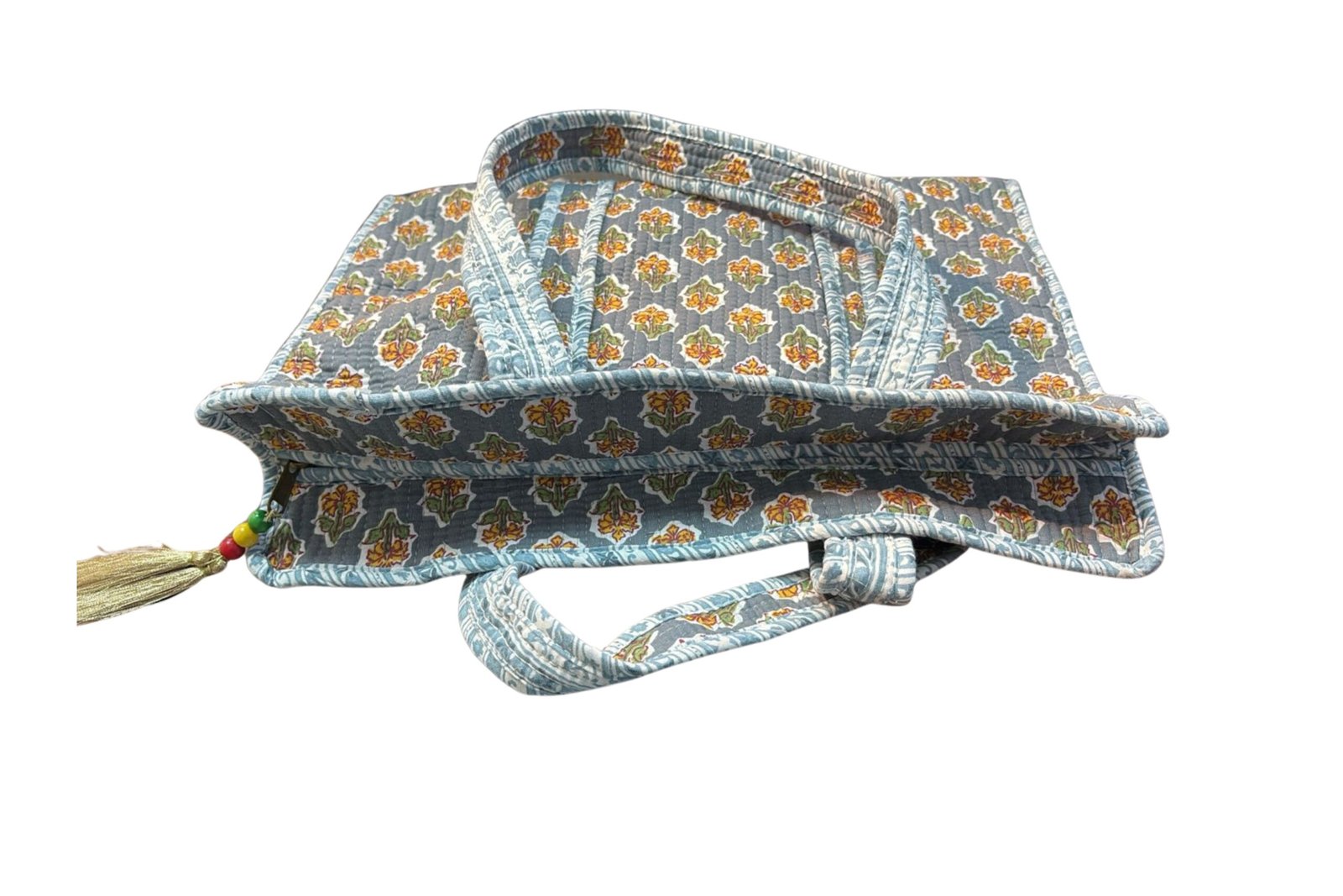 Hand Printed Quilted TOTE BAG