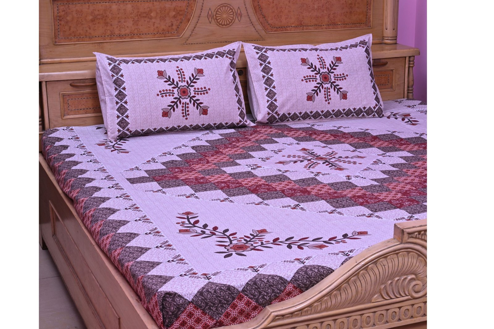 Patch Bedsheet with 2 pillow covers set