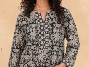 AIRA KURTI WITH FRONT NECK SLIT-DUAL PRINT