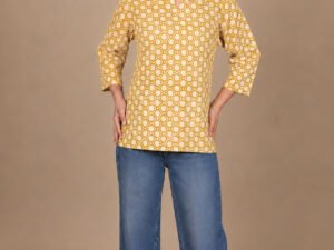 AIRA KURTI WITH FRONT NECK SLIT-POLKA