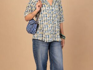 AJRAKH VEERA TOP WITH RUFFLE
