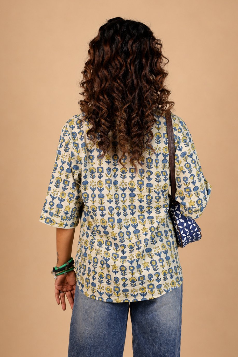 AJRAKH VEERA TOP WITH RUFFLE