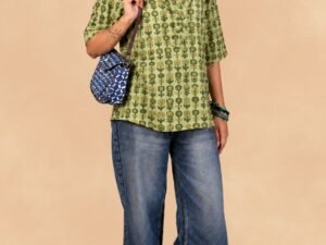 AJRAKH VEERA TOP WITH RUFFLE