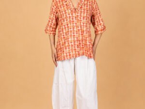 AJRAKH VEERA TOP WITH RUFFLE