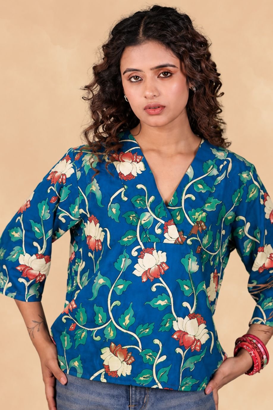 KALAMKARI PRINTED VARNIKA TOP