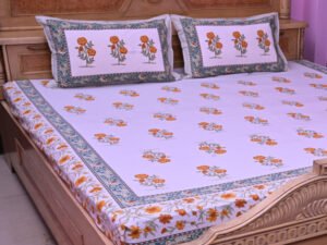 Mirza Bedsheet with 2 pillow covers set