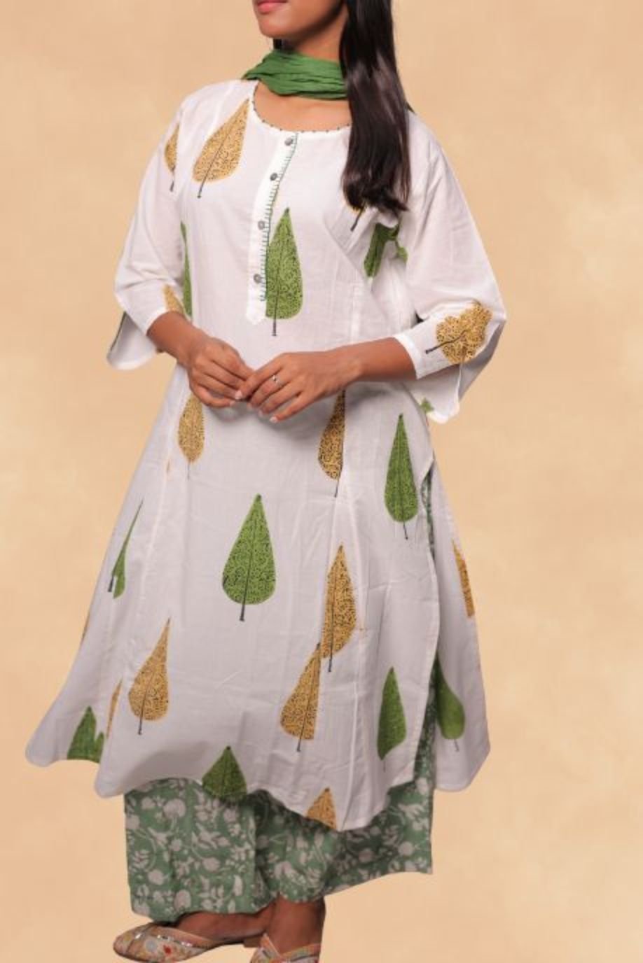 BAHAAR COTTON PRINTED A-LINE KURTA PANT SET