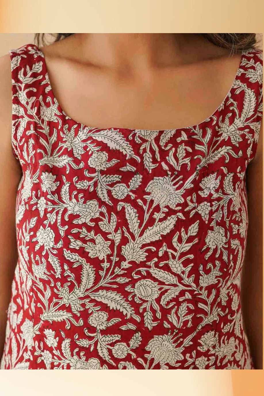 KAVYA PRINTED SLEEVELESS TOP WITH BACK TIES