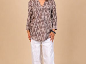 AABHA TUNIC WITH FRONT PLEATS & V NECK