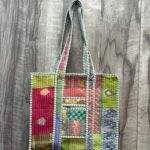 Hand Printed Quilted Patch work TOTE BAG