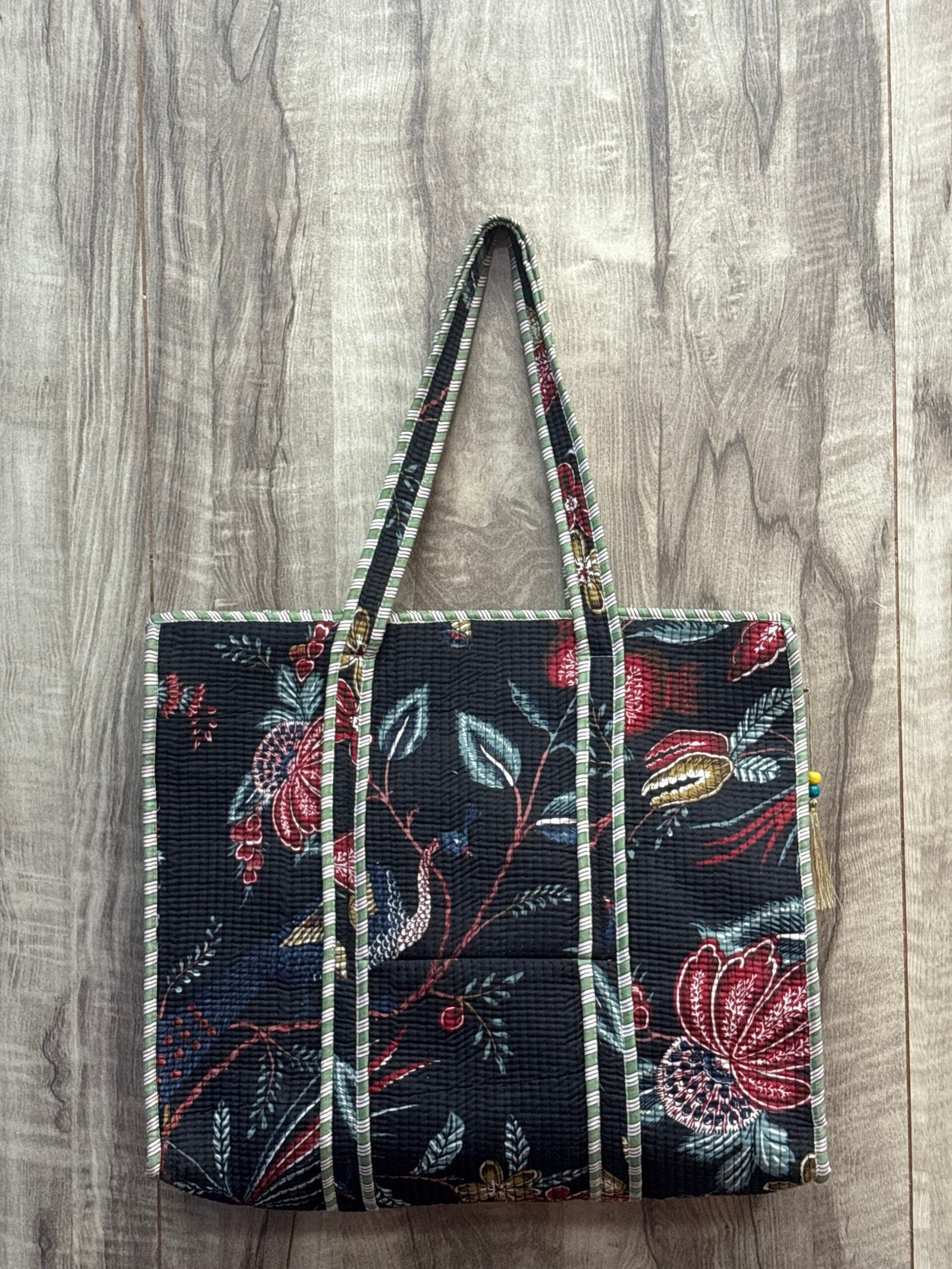 Hand Printed Quilted TOTE BAG