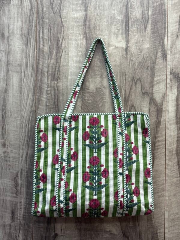 Hand Printed Quilted TOTE BAG
