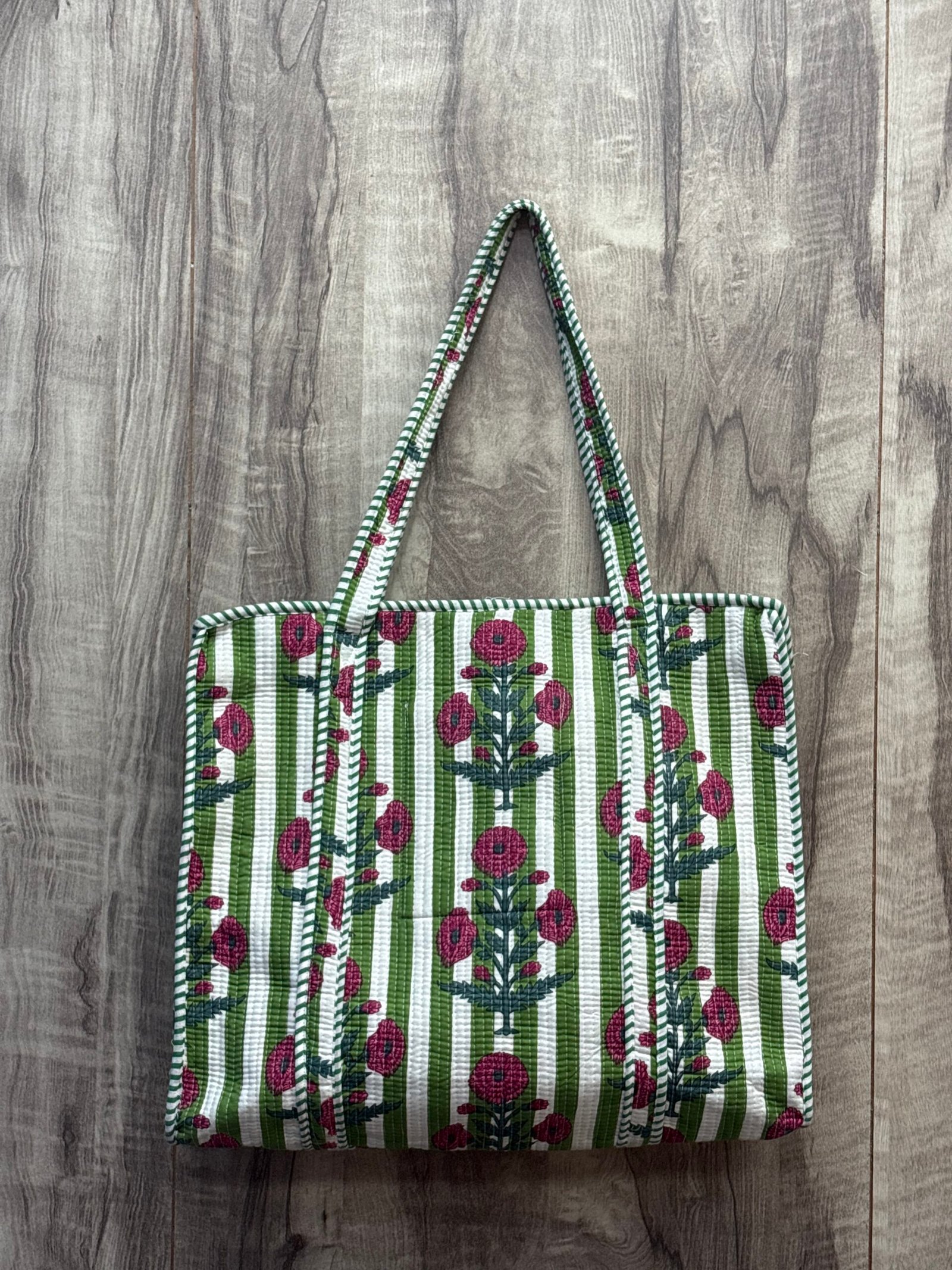 Hand Printed Quilted TOTE BAG