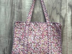 Hand Printed Quilted TOTE BAG