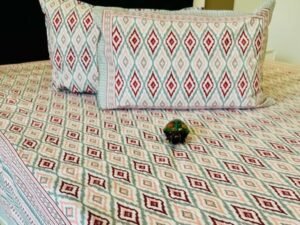 Ikat Bedsheet with 2 pillow covers set