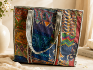 Big Hand Printed Quilted TOTE BAG