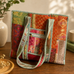 Medium size Hand Printed Quilted TOTE BAG