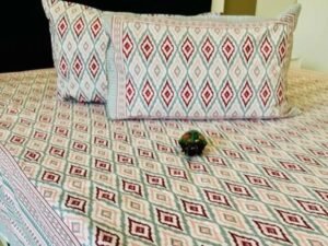 Ikat Bedsheet with 2 pillow covers set